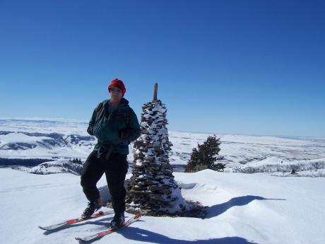 Summit Kelly Mountain el 6805', view SW toward Idaho Falls, 2/27/09. Photo Rick Baugher.