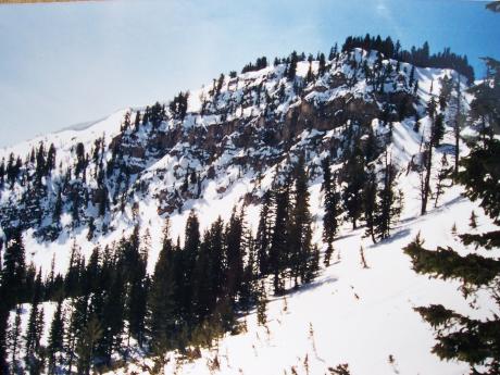View W to Ryan Peak el 8829', third highest summit in Big Hole Mountains. Photo 4/1/02 by Rick Baugher