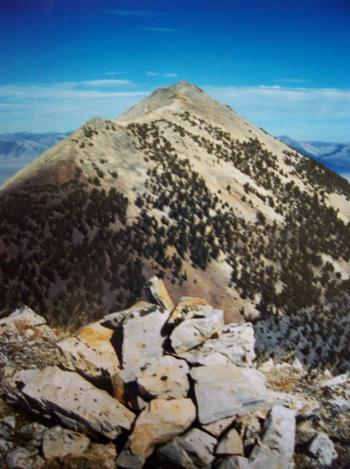 View to Negro Peak on 10/12/98.. Rick Baugher photo.
