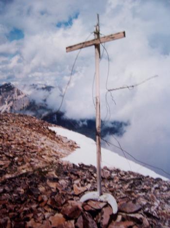 Summit of Sheephorn Peak. Rick Baugher photo 7/25/93.