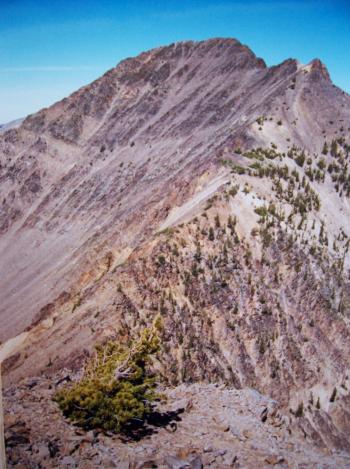 N to the summit of Left Wright Peak. Rick Baugher photo.