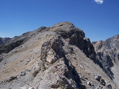 Merriam Pinnacle summit block, photo by Rick Baugher