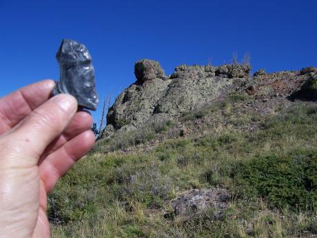 Obsidian scraper. Photo by Rick Baugher.