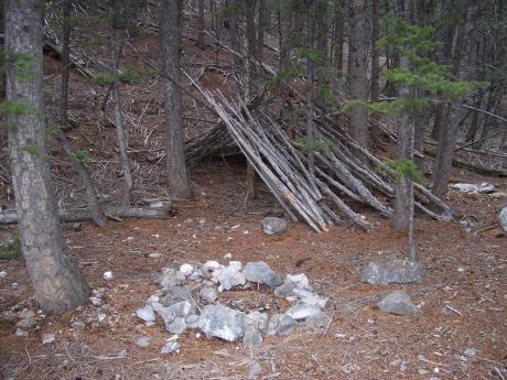 Deep woods shelter and fire ring. Photo by Rick Baugher.