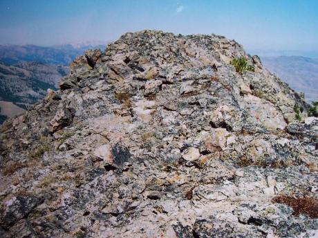 View N to the uncairned summit of Moose Perch on 8/28/05. Photo by Rick Baugher.