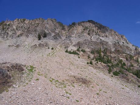 Six Lakes Peak's SE face. Photo by Rick Baugher.