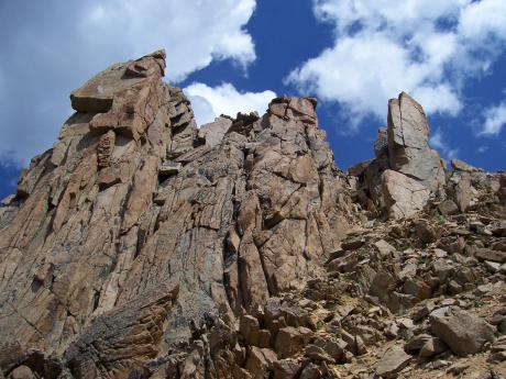 West face couloir of Mt Frank. Photo by Rick Baugher.